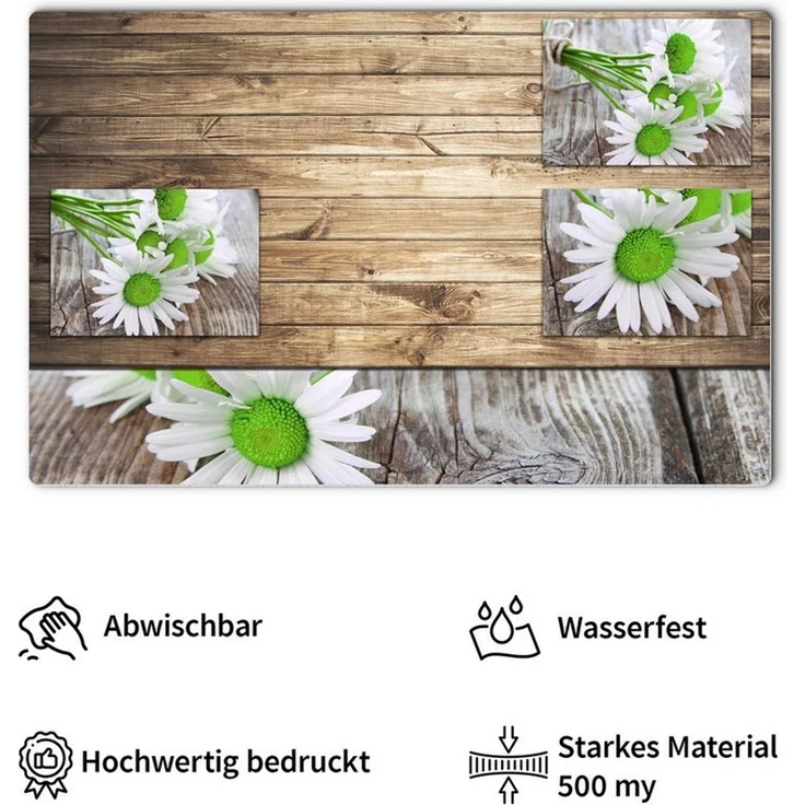 matches21 HOME & HOBBY Platzset Tischset Margeriten Blumen 6er Tischunterlage Tischdeko, (6-St), modernes Esstisch Platzdeckchen als abwaschbarer Tischuntersetzer – Bild 2