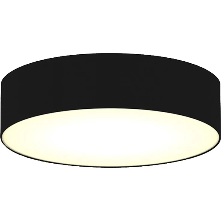 Zeitlose runde Deckenleuchte mit LED Stoffschirm Schwarz Ø 60cm