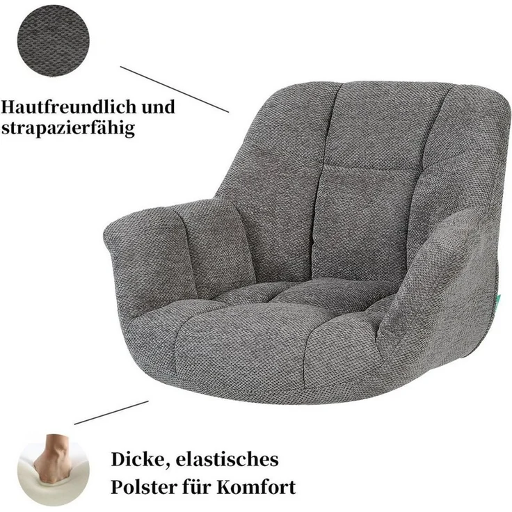DUBI Möbel Polsterstuhl Mika-Mila, pulverbeschichtet, 360° drehbar im 2er-Set – Bild 3