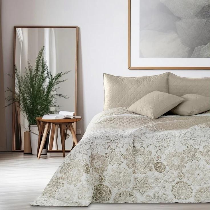 texpot Tagesdecke Bettüberwurf mit Steppung Blumenmuster – Bild 5