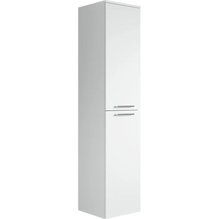 Badezimmerschrank Venus 30 x 30 x 160 cm - Weiß - hoher Hängeschrank mit 2 Türen