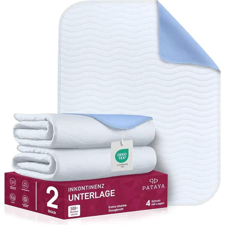 Pataya Inkontinenzunterlage waschbar 90x160 - wasserdichte Matratzenschutz Matratzenauflage nässeschutz Bett Inkontinenzauflage Bettunterlage (90x160 cm) – Bild 6
