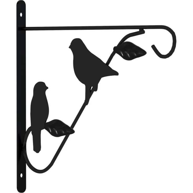 vidaXL Blumenampeln mit Halterungen und Einlagen 4 Stk. Schwarz Stahl 3188015 – Bild 3