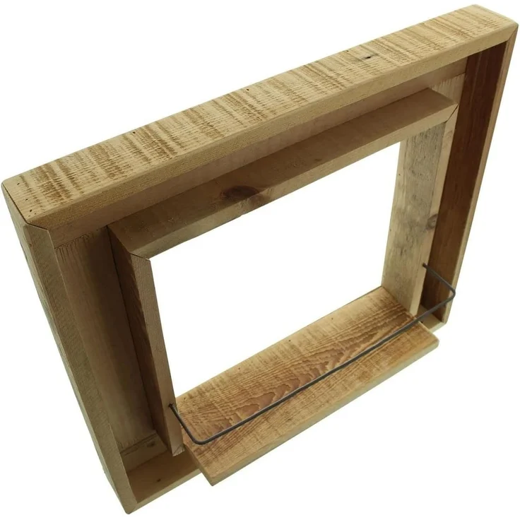 Wandregal "Fenster" aus recyceltem Holz, Fensterrahmen, Wanddeko, Blumenregal, Dekoregal, Blumenständer, Hängeregal – Bild 3