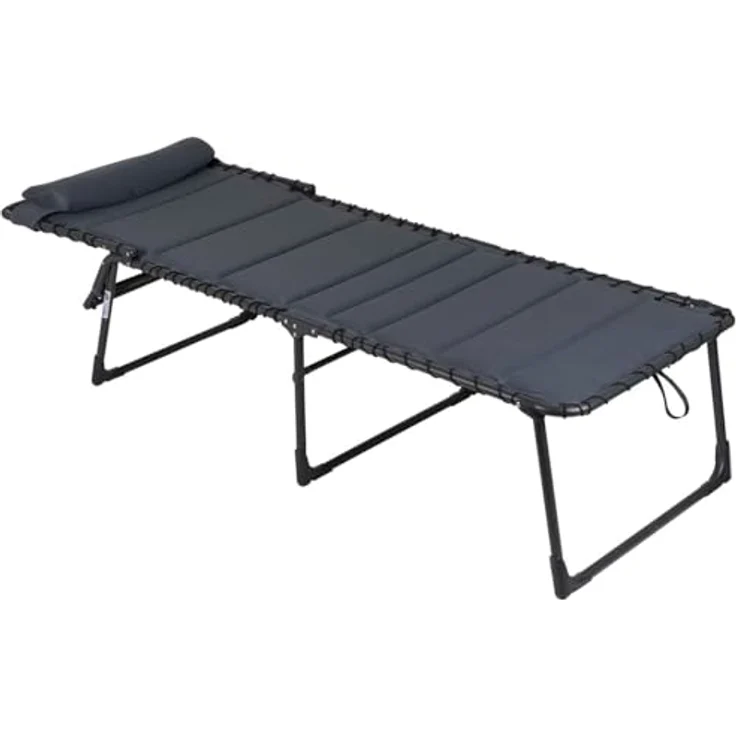 Crespo Sonnenliege Liegestuhl AL364 XL Air Deluxe Camping Garten Liege Alu 140kg Grau – Bild 4