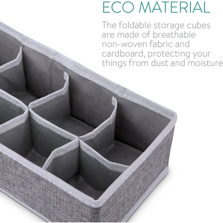Navaris Aufbewahrungsbox Organizer für Wäsche - 4 Boxen in verschiedenen Größen (4 St) – Bild 3