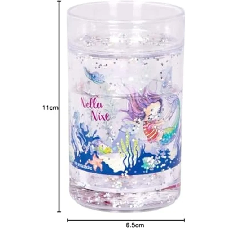 COPPENRATH DIE SPIEGELBURG Kindergeschirr-Set Coppenrath 17433 - Die Spiegelburg Nella Nixe Glitzerbecher mit Schwim – Bild 2