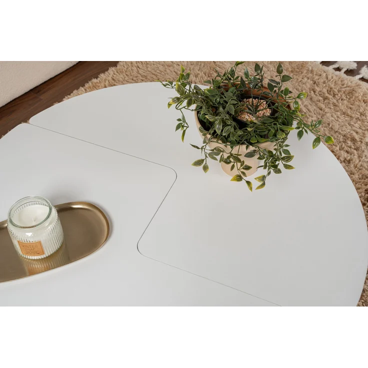 Couchtisch, 'Moira', 41 x 90 x 90, Natürliches Weiß – Bild 6