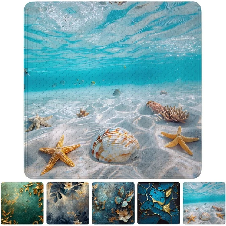 Sanilo Duschmatte mit Motiv, viele schöne Badematten zur Auswahl, rutschfeste & sichere Badematte, hochwertig, Kunststoff PVC, quadratisch, 230 extra starke Saugnäpfe, 53 x 53 cm, waschbar – Bild 1