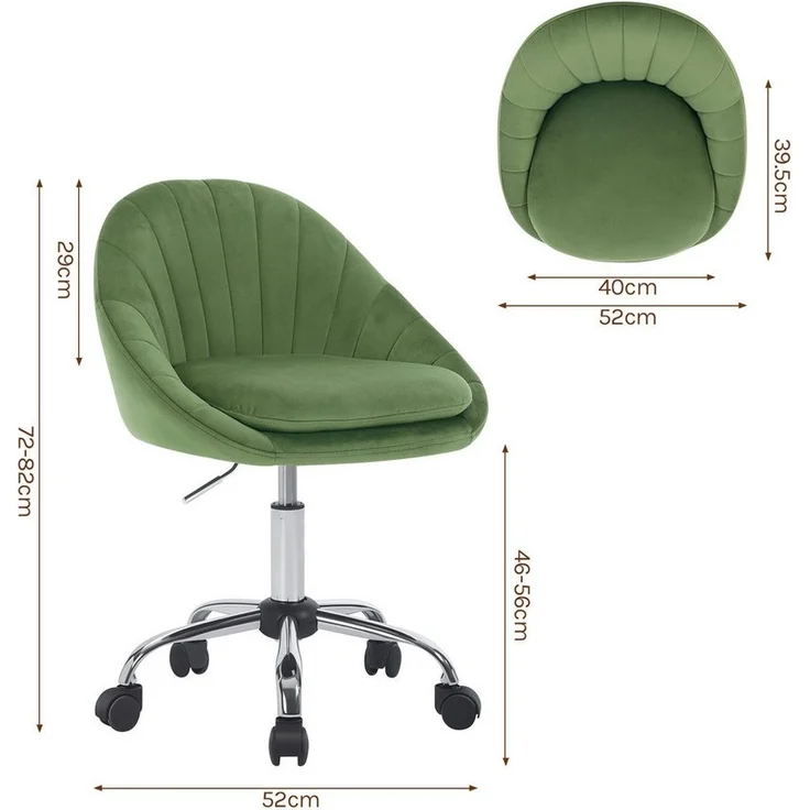 Woltu Bürostuhl (1 St), ergonomisch, Schminkstuhl, Schreibtischstuhl 150 kg belastbar – Bild 2