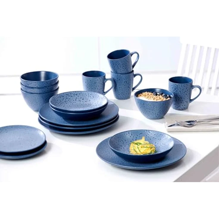 PRESOTTO Suppenschale, Blau, Keramik, ø 20 cm, spülmaschinenfest, 6er Set – Bild 3