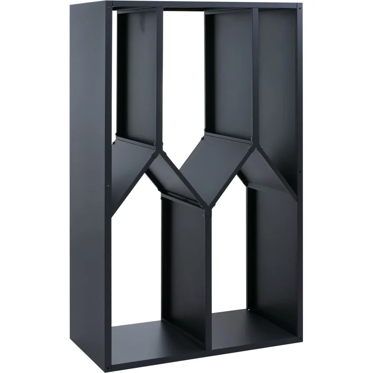 Brennholzlager HWC-P76, Kamin-/Feuerholzregal Holzlager Holzunterstand Outdoor Metall 160x95x50cm ~ anthrazit – Bild 9