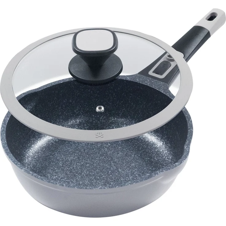 KING Pfannen-Set Moonscape, Aluminiumguss (Set, 5-tlg, je 1 Pfanne Ø 20/24/28/24 cm, H: 4,5/5/5,5/7,5 cm, - 1/1,9/2,5/2,8 l), abnehmbarer Griff, MOONSCAPE-Beschichtung, Induktion – Bild 3