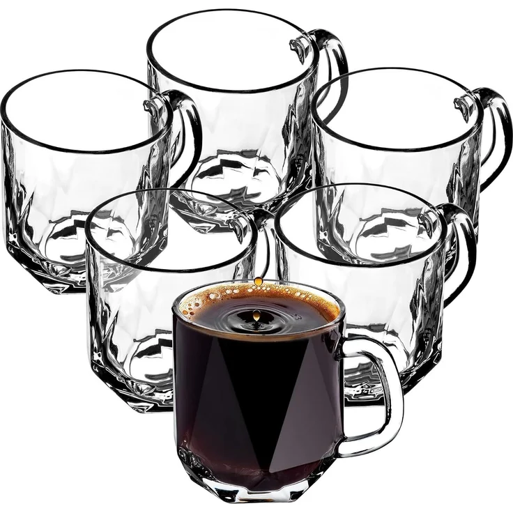 KADAX Kaffee Teegläser 300ml Getränkeglas mit Henkel Glas Set 6x – Bild 1
