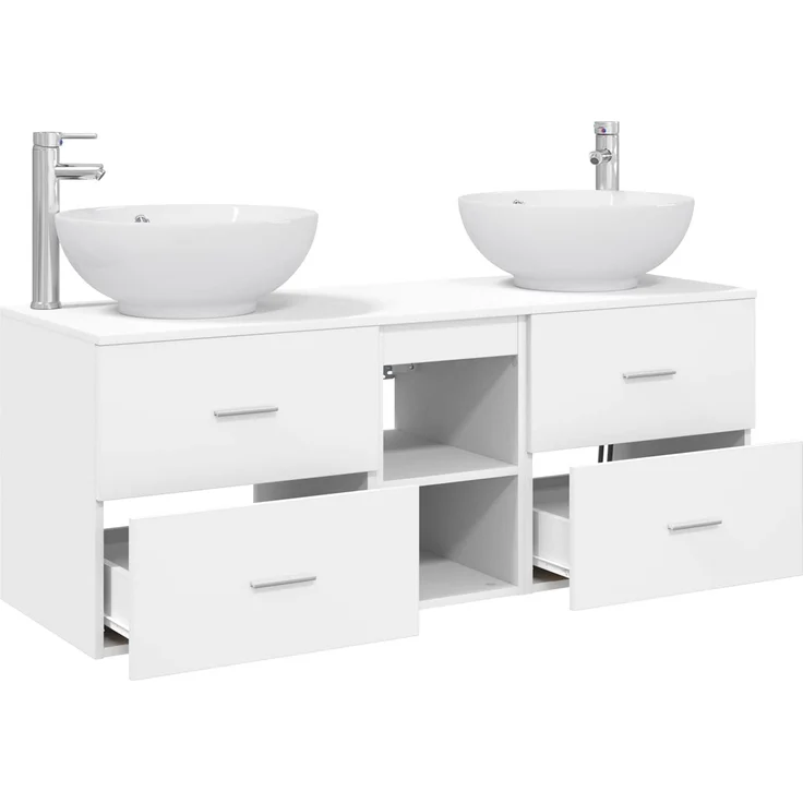 vidaXL Badezimmerschrank-Set 3 stk. Weiß 129 x 44,5 x 80 cm 3405899 – Bild 4