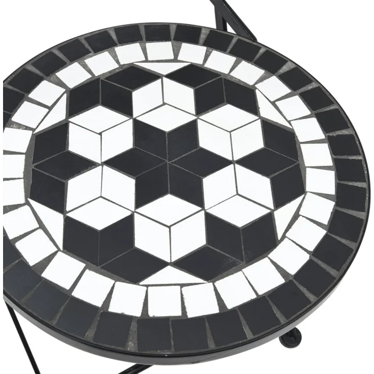 vidaXL Bistrostühle 2 Stk. Klappbar Schwarz und Weiß Keramik 4003405 – Bild 2