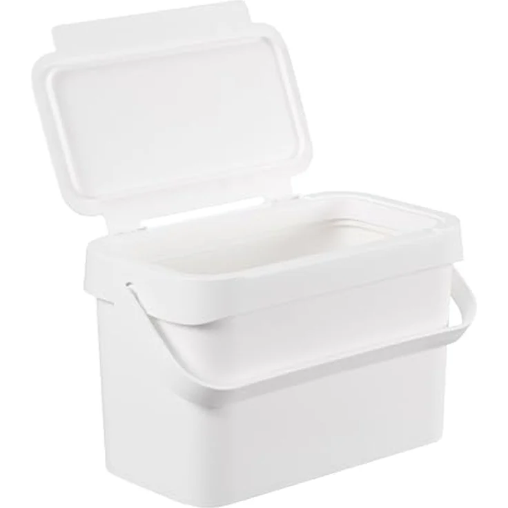 smartstore Bio-Abfallbehälter Collect Biowaste 5 L weiß Bioabfallbehälter Eimer mit Griff und Haltering - 1 Stück (320110) – Bild 3