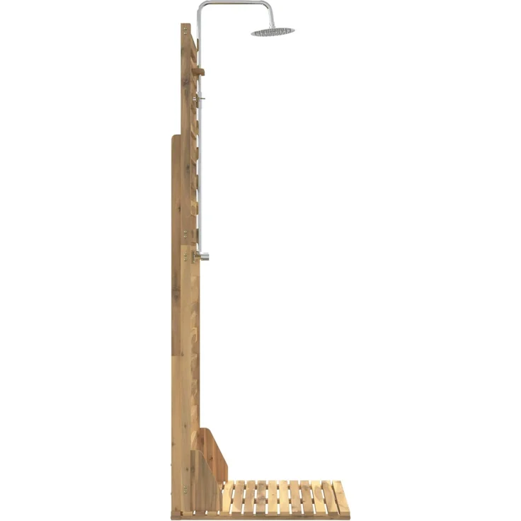 vidaXL Gartendusche 205,5 cm Massives Akazienholz und Edelstahl 903119 – Bild 4