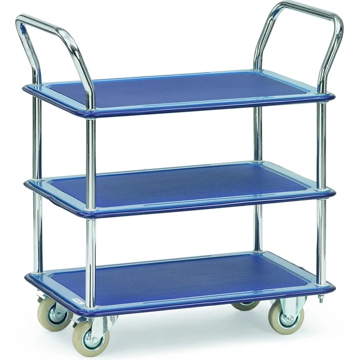 Fetra Ganzstahlwagen mit 3 Etagen Ladefläche 910x610mm