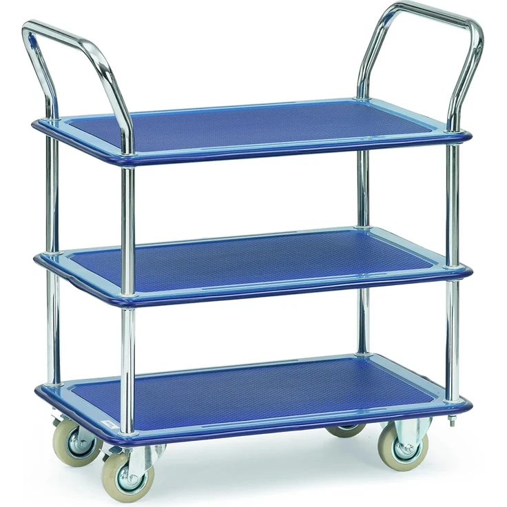 Fetra Ganzstahlwagen mit 3 Etagen Ladefläche 910x610mm
