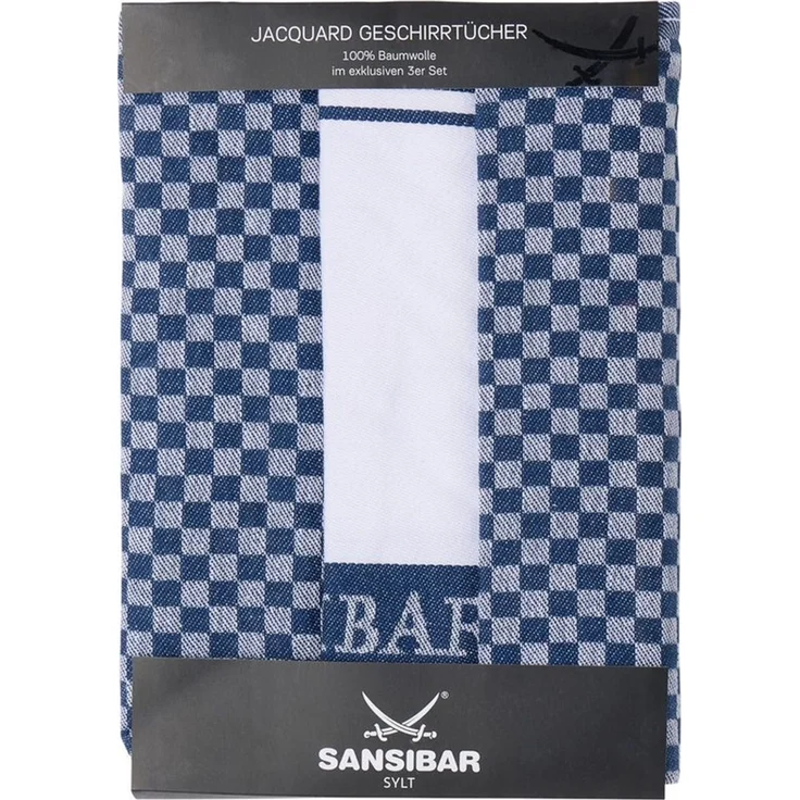 Sansibar Sylt Geschirrtuch Geschirrtücher-Set, 3-tlg, 50x70 cm, 100% Baumwolle, Premium Qualität, (Set, 3x Geschirrtuch, 50x70 cm, zwei verschiedene Designs), Jacquardgewebe, zwei verschiedene Motive – Bild 2