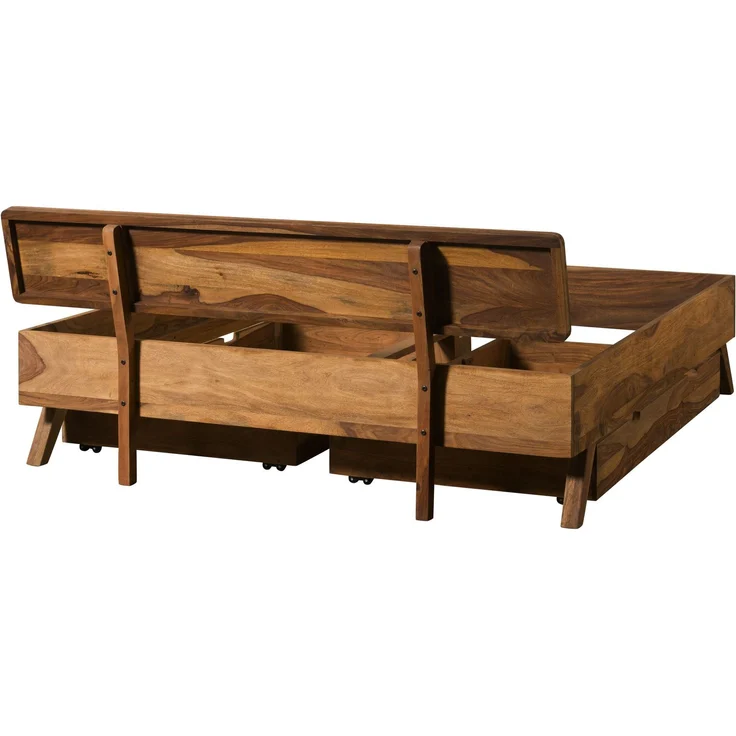 Bett mit Schublade Sheesham 180x200x80 natur sandgestrahlt lackiert MALMÖ 2 #235 – Bild 8