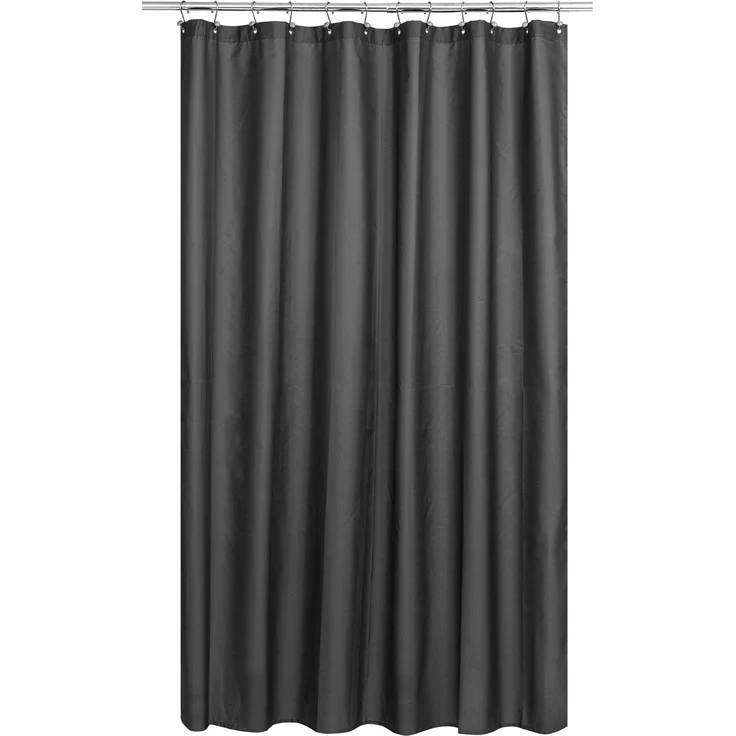 N&Y Home Stoff-Duschvorhang oder -Einlage, extra lang, 183 x 213 cm, waschbar, Hotelqualität, Stoff-Duschvorhang für Badezimmer, Graphitgrau, 183 x 213 cm