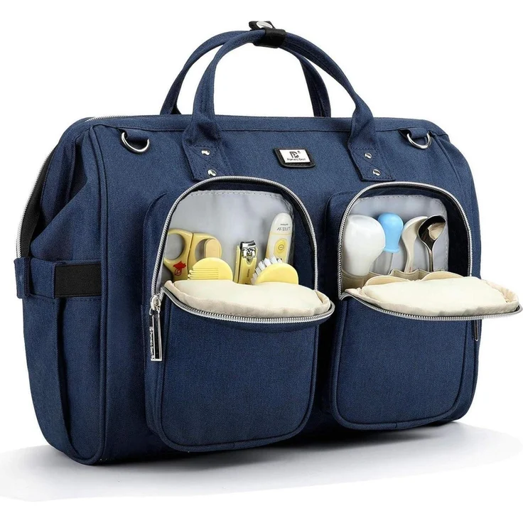 Wickeltasche mit Wickelunterlage Kinderwagen Haken multifunktional Unterwegs – Bild 1