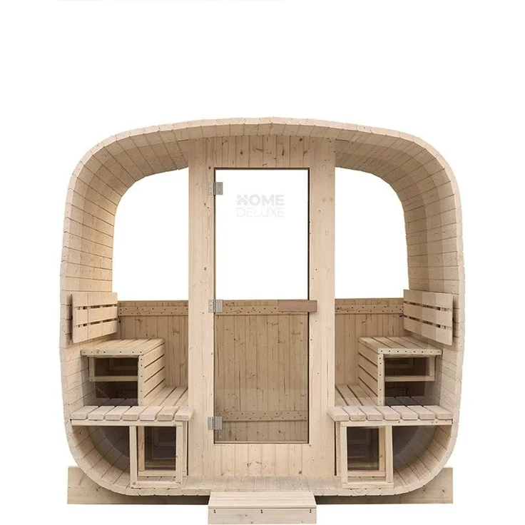 XXL Luxus Outdoor Fasssauna 260x230 cm SET Sauna inkl. 10,5 KW Saunaofen 6 Pers. – Bild 14