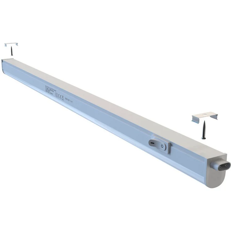 BRILONER - LED Leiste mit Ein/Aus-Schalter, neutralweiße Lichtfarbe, inkl. Steckerkabel, Unterbauleuchte Küche, LED Lichtleiste Küche, Schrankbeleuchtung, Küchenlampe, LED Lampe, 58,5 x 2,2 x 3 cm, Weiß – Bild 3