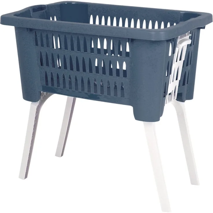 Koopman Wäschekorb Klappbox Aufbewahrung Kleidung Kiste Box Blau (1 St), klappbare Füße, Wäschesammler, 38L Volumen, Kunststoff, Camping