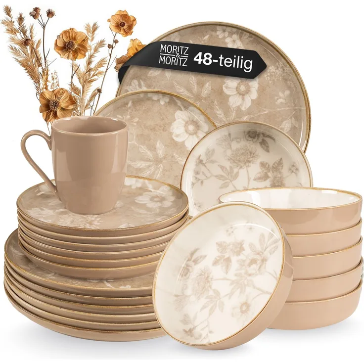 Moritz & Moritz MARIELLA 48tlg Geschirrset beige