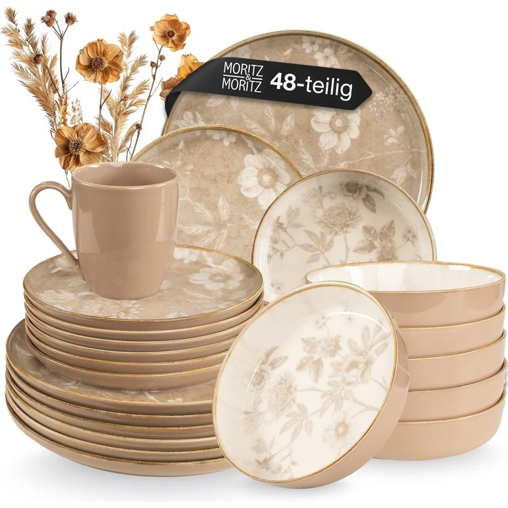 Moritz & Moritz MARIELLA 48tlg Geschirrset beige – Bild 1