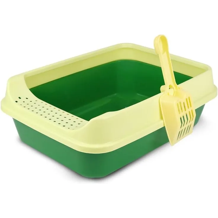 COFI 1453 Katzenklo Schalentoilette mit Streuschaufel Gelb-Grün