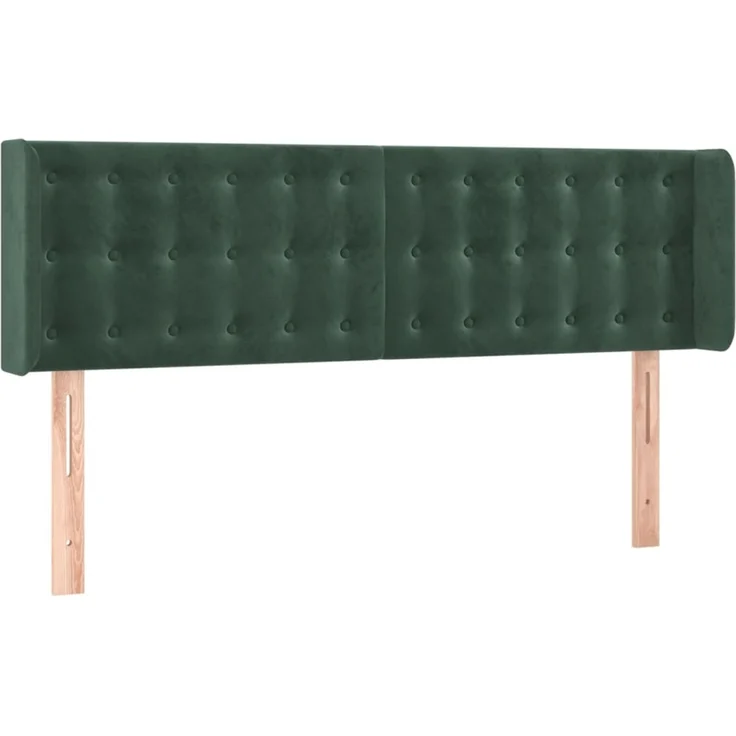 vidaXL Kopfteil mit Ohren Dunkelgrün 147 x 16 x 78/88 cm Samt 3119253 – Bild 2