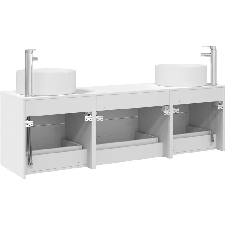 vidaXL Badezimmerschrank-Set 3 stk. Weiß 161,5 x 44,5 x 80 cm 3405939 – Bild 7
