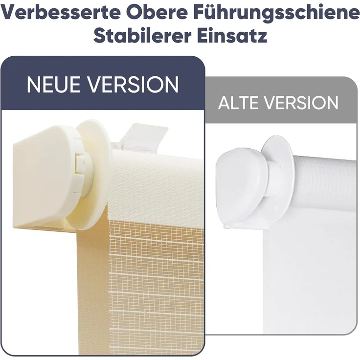 Sekey Zebra Doppelrollo Zweifarbig Klemmfix ohne Bohren Sichtschutz Beige & Braun 100x130cm – Bild 2