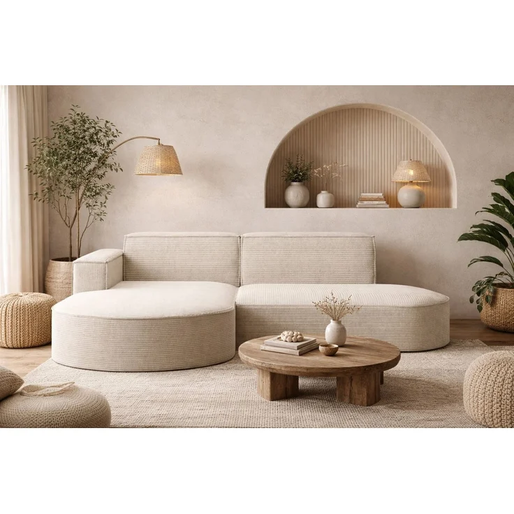 Kaiser Möbel Ecksofa Designer MODENA STUDIO L stoff Cord, Ecksofa, Cord Sofa, L-Form, Links/Rechts wählbar – Bild 1