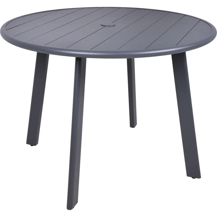 Gartentisch KEVIN - mit Schirmloch und Lochabdeckungen, Anthrazit, 101,5 x 101,5 x 72 cm, Aluminium | Terrassentisch Wetterfest Outdoor Tisch – Bild 2