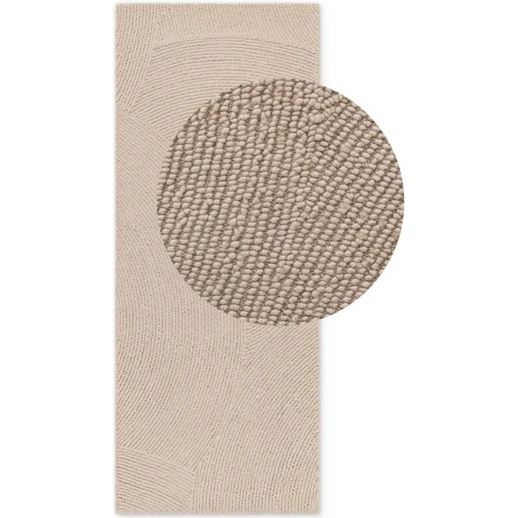 HANSE Home Wollteppich Calmio, auch als Läufer und in rund, rechteckig, Höhe: 18 mm, Handgetuftet, Wolle, Natur, Wohnzimmer, Schlafzimmer, Skandi, Hygge – Bild 2