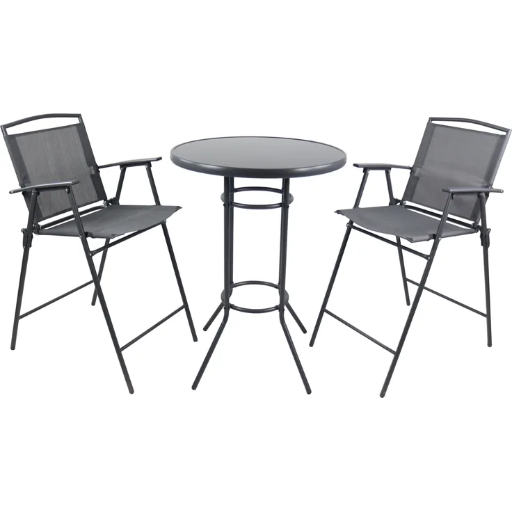 VCM Gartenmöbel-Set Garlos 920272 Anthrazit H. 108 x B. 70 x T. 70 cm