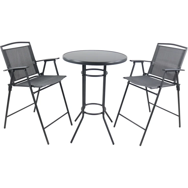 VCM Gartenmöbel-Set Garlos 920272 Anthrazit H. 108 x B. 70 x T. 70 cm – Bild 1