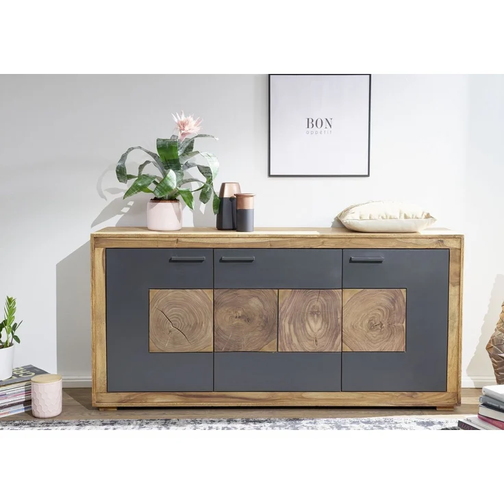 Sideboard Sheesham 170 x 40 x 82 gebeizt TURIN #09 – Bild 3