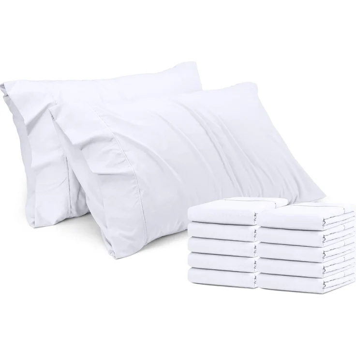 Utopia Bedding Queen-Kissenbezüge – 12er-Pack – Hotelverschluss – weicher, gebürsteter Mikrofaserstoff – schrumpf- und farbecht, Kissenbezüge, Queen-Size, 20 X 30 Inches (weiß)