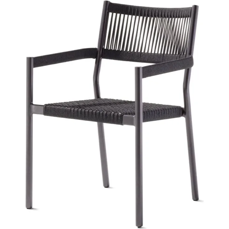 Sieger Rimini Stapelsessel stapelbar mit Polyesterbeschichtung, Aluminium Eisengrau, 64 x 84 x 56