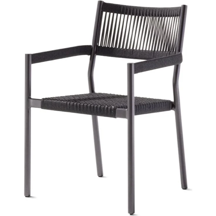 Sieger Rimini Stapelsessel stapelbar mit Polyesterbeschichtung, Aluminium Eisengrau, 64 x 84 x 56