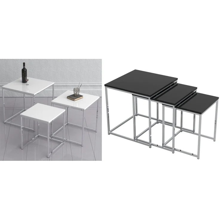 VCM Beistelltisch & Couchtisch Glisal 918386 Weiß H. 40 x B. 40 x T. 42 cm – Bild 1