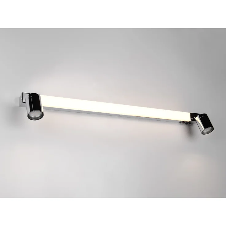 LED Bad Spiegelleuchte mit 2 Strahlern & Schalter, Chrom Breite 90cm – Bild 8