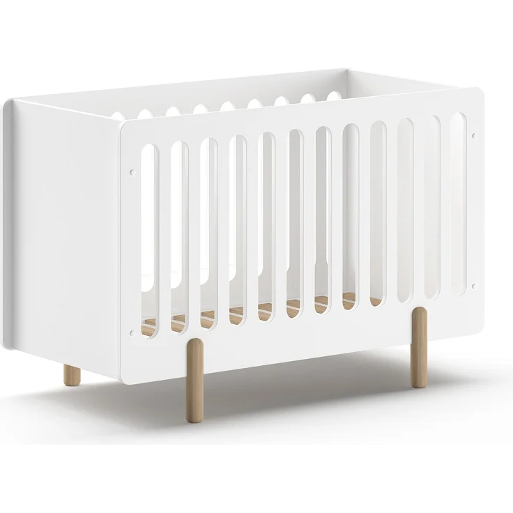 SMILE Babybett LF 60 x 120 cm, m. verst. Lattenrost, Ausf. MDF weiß lackiert – Bild 2