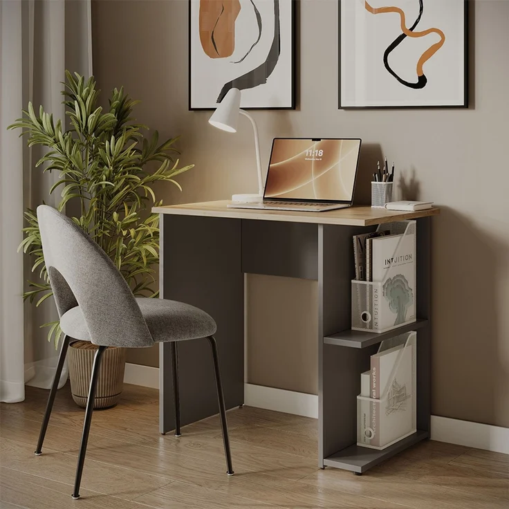 Schreibtisch Simple Anthrazit/Artisan 80 x 50 cm Vicco – Bild 6